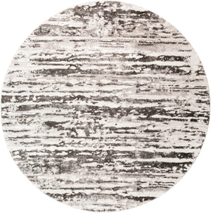 Venice VNE-2301 Modern Polypropylene Rug VNE2301-710RD Medium Gray, Charcoal, Light Gray, Ivory 100% Polypropylene 7'10" Round