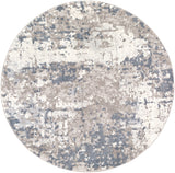 Venice VNE-2304 Modern Polypropylene Rug VNE2304-53RD Pale Blue, Denim, Light Gray, Medium Gray, Ivory 100% Polypropylene 5'3" Round