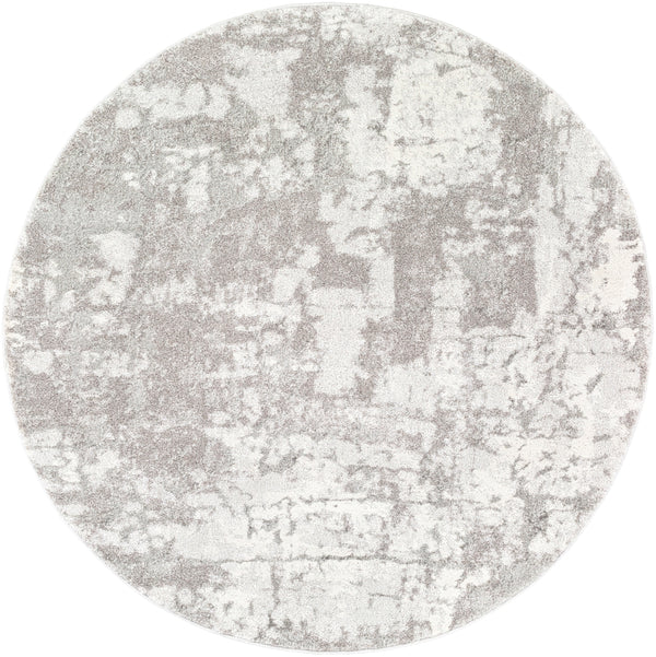 Venice VNE-2305 Modern Polypropylene Rug VNE2305-53RD Medium Gray, Light Gray, Ivory, Charcoal 100% Polypropylene 5'3" Round