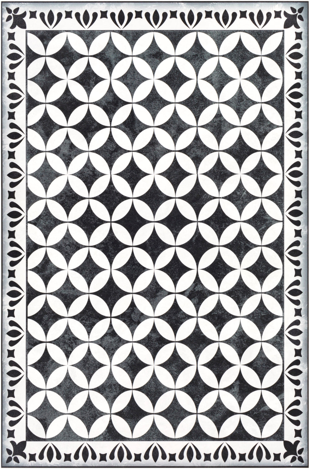 Vinilo VNL-2309 Traditional Vinyl Rug VNL2309-38 Cream, Black 100% Vinyl 3' x 8'