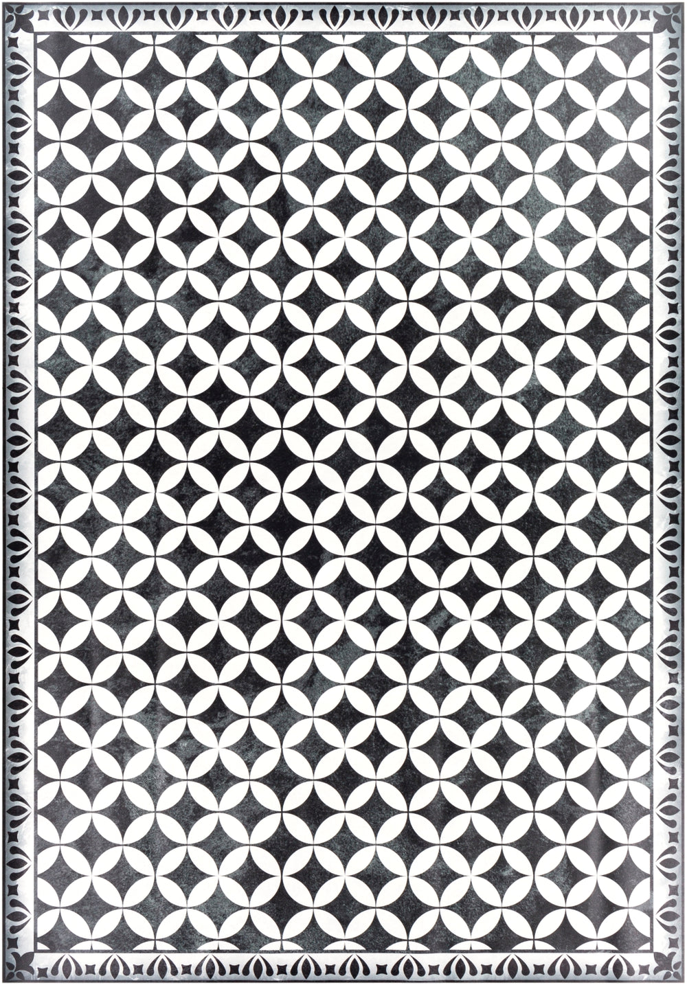 Vinilo VNL-2309 Traditional Vinyl Rug VNL2309-38 Cream, Black 100% Vinyl 3' x 8'