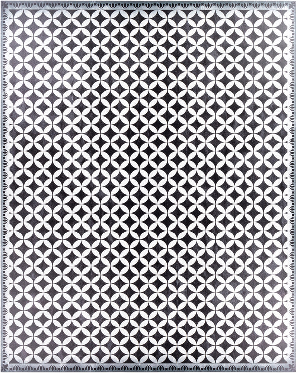 Vinilo VNL-2309 Traditional Vinyl Rug VNL2309-6682 Cream, Black 100% Vinyl 6'6" x 8'2"