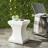 Safavieh Curby Accent Table Indoor Outdoor 17.7" Modern Ivory Concrete VNN1002B 889048184428