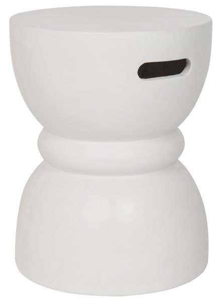 Safavieh Haruki Accent Table Indoor Outdoor 17.7" Modern Round Ivory Concrete VNN1006B 889048184466