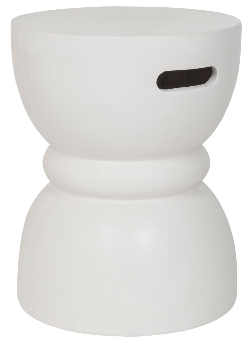 Safavieh Haruki Accent Table Indoor Outdoor 17.7" Modern Round Ivory Concrete VNN1006B 889048184466