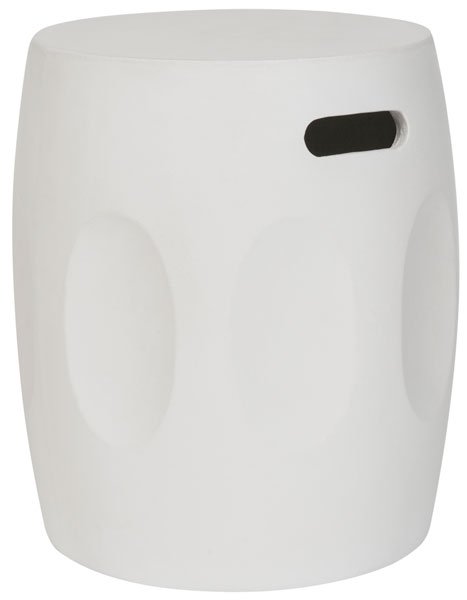 Safavieh Zuri Accent Table Indoor Outdoor 17.7" Modern Round Ivory Concrete VNN1008B 889048184480