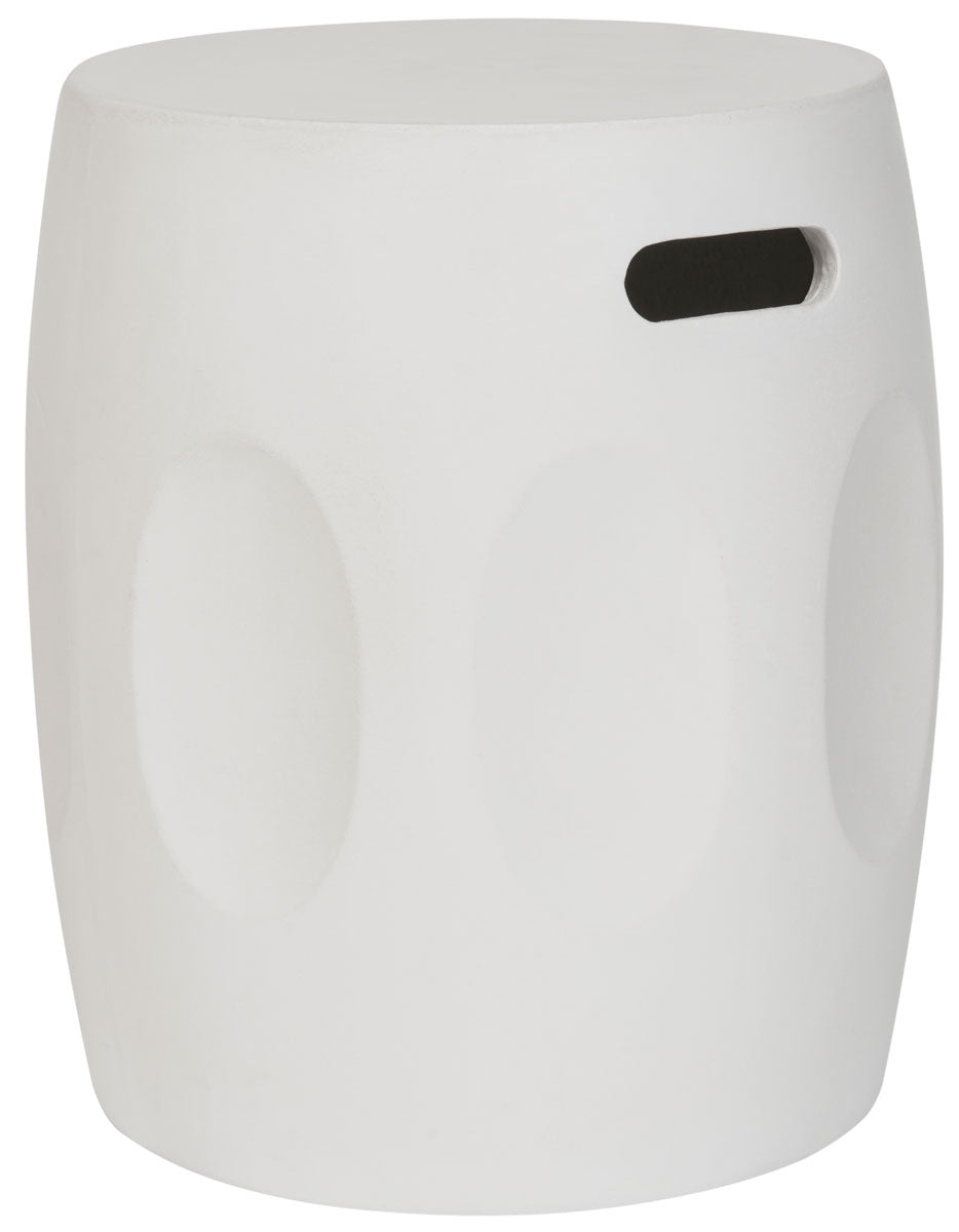 Safavieh Zuri Accent Table Indoor Outdoor 17.7" Modern Round Ivory Concrete VNN1008B 889048184480