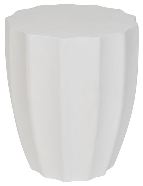 Safavieh Jaslyn Accent Table Indoor Outdoor 17.7" Modern Round Ivory Concrete VNN1010B 889048184503