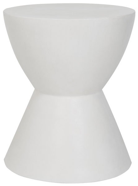 Safavieh Athena Accent Table Indoor Outdoor 17.7" Modern Round Ivory Concrete VNN1011B 889048184510