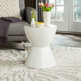 Safavieh Athena Accent Table Indoor Outdoor 17.7" Modern Round Ivory Concrete VNN1011B 889048184510