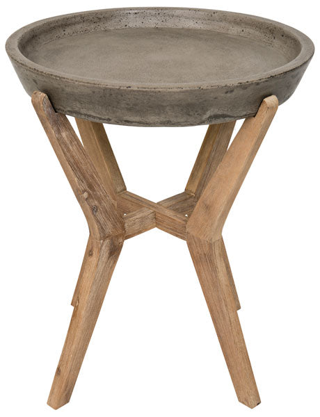 Safavieh Celeste End Table Indoor Outdoor 21.2" Modern Round Dark Grey Acacia Wood VNN1012A 889048185852