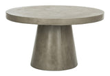 Safavieh Delfia Coffee Table Indoor Outdoor 27.56" Modern Round Dark Grey Concrete VNN1014A 889048326316