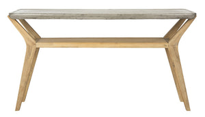 Safavieh Babette Console Table Indoor Outdoor 29.53" Modern Dark Grey Concrete Acacia VNN1020A 889048326378