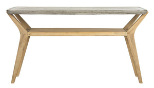 Safavieh Babette Console Table Indoor Outdoor 29.53" Modern Dark Grey Concrete Acacia VNN1020A 889048326378