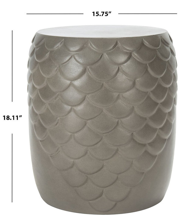 Julyvia Concrete Stool - Chic Outdoor Accent Table with Textured Design for Stylish Patios
