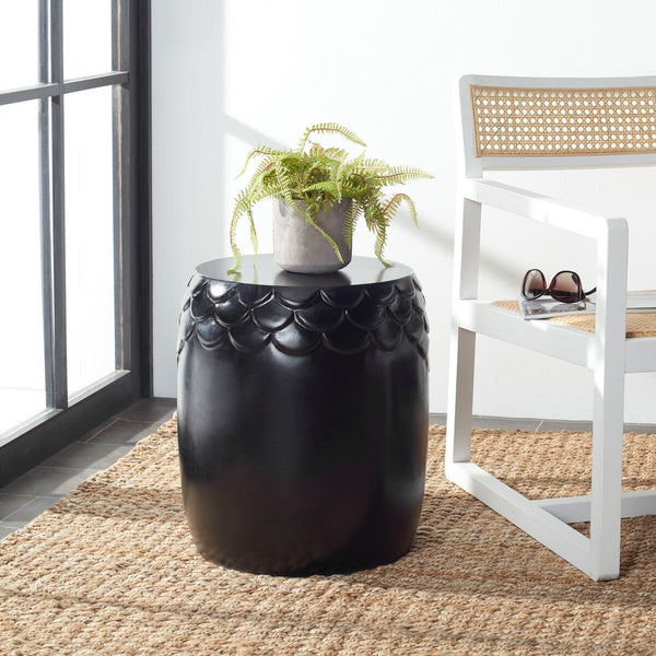 Julyvia Concrete Stool - Chic Outdoor Accent Table with Textured Design for Stylish Patios