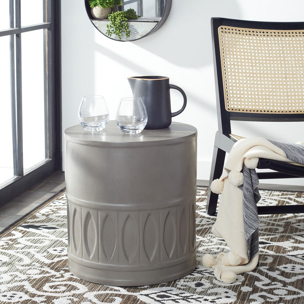Nasya Concrete Accent Stool - Eclectic Outdoor Elegance for Stylish Entertaining and Decor