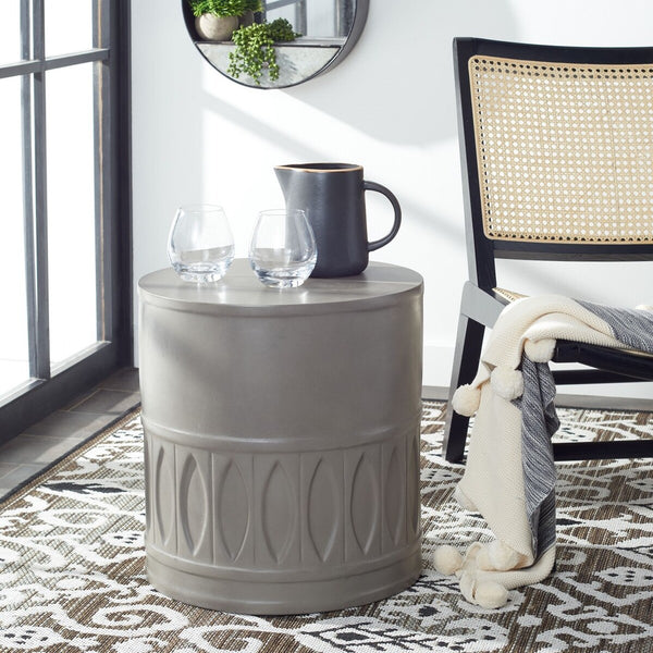 Nasya Concrete Accent Stool - Eclectic Outdoor Elegance for Stylish Entertaining and Decor