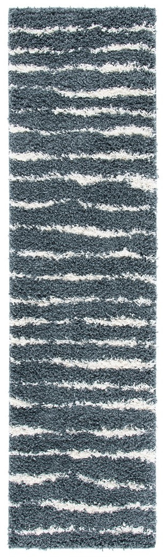 Venus Shag 600 Venus Shag 603 Shag Power Loomed 100 % Polypropylene Pile Rug Dark Grey / Ivory