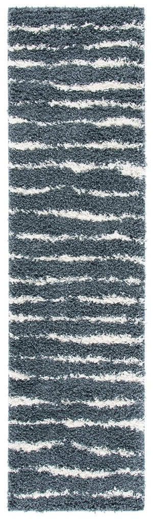 Venus Shag 600 Venus Shag 603 Shag Power Loomed 100 % Polypropylene Pile Rug Dark Grey / Ivory
