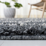 Venus Shag 600 Venus Shag 603 Shag Power Loomed 100 % Polypropylene Pile Rug Dark Grey / Ivory