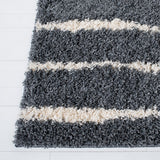 Venus Shag 600 Venus Shag 603 Shag Power Loomed 100 % Polypropylene Pile Rug Dark Grey / Ivory