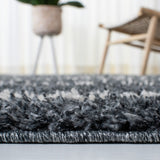 Venus Shag 600 Venus Shag 604 Shag Power Loomed 100 % Polypropylene Pile Rug Dark Grey / Ivory