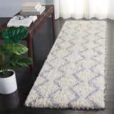 Venus Shag 600 Venus Shag 680 Shag Power Loomed 100 % Polypropylene Pile Rug Ivory / Grey