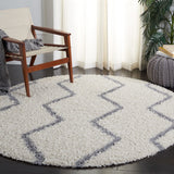 Venus Shag 600 Venus Shag 680 Shag Power Loomed 100 % Polypropylene Pile Rug Ivory / Grey