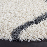 Venus Shag 600 Venus Shag 680 Shag Power Loomed 100 % Polypropylene Pile Rug Ivory / Dark Grey