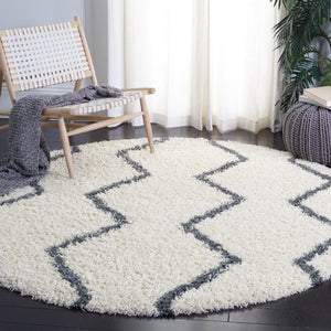 Venus Shag 600 Venus Shag 680 Shag Power Loomed 100 % Polypropylene Pile Rug Ivory / Dark Grey