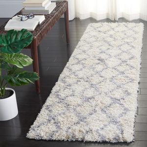 Venus Shag 600 Venus Shag 682 Shag Power Loomed 100 % Polypropylene Pile Rug Ivory / Grey