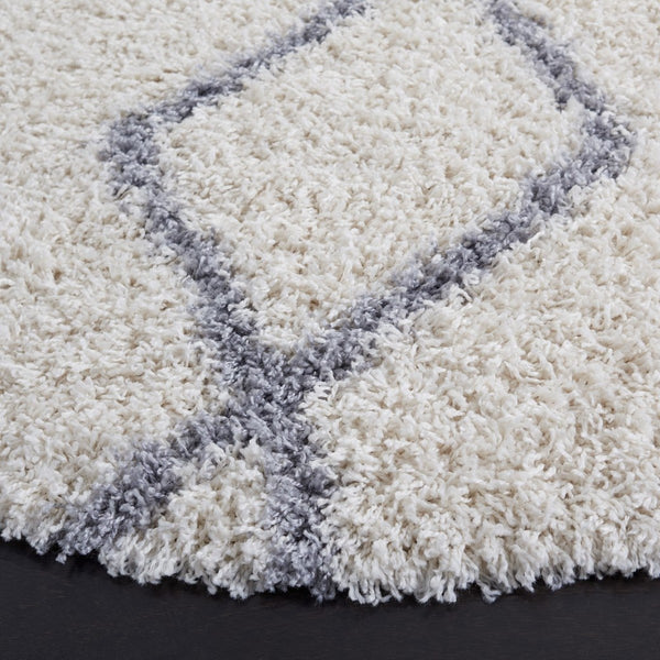 Venus Shag 600 Venus Shag 682 Shag Power Loomed 100 % Polypropylene Pile Rug Ivory / Grey