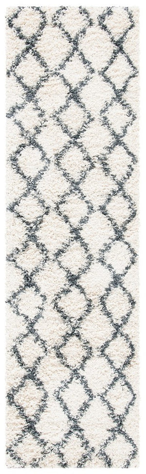 Venus Shag 600 Venus Shag 682 Shag Power Loomed 100 % Polypropylene Pile Rug Ivory / Dark Grey