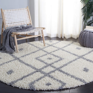 Venus Shag 600 Venus Shag 683 Shag Power Loomed 60% Polypropylene 35% Recycled Polyester 5% Latex Rug Ivory / Grey