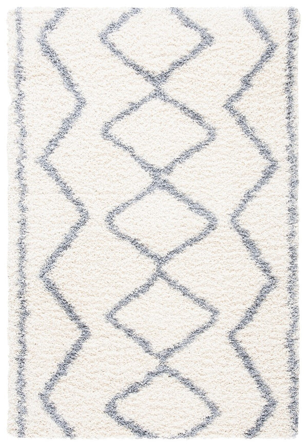 Venus Shag 600 Venus Shag 685 Shag Power Loomed 100 % Polypropylene Pile Rug Ivory / Grey
