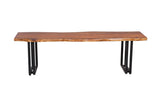 Porter Designs Manzanita Live Edge Solid Acacia Wood Natural Dining Bench Brown 07-196-13-BN58HW-KIT