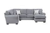 Porter Designs Savannah Soft Chenille Reversible Fabric Modern Sectional Gray 01-207C-10-1731-KIT