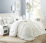 HALPERT WHITE QUEEN 6PC COMFORTER SET