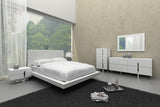 VIG Furniture Eastern King Voco Modern White Leather Pattern Headboard Bed VGCN1301-B2-EK