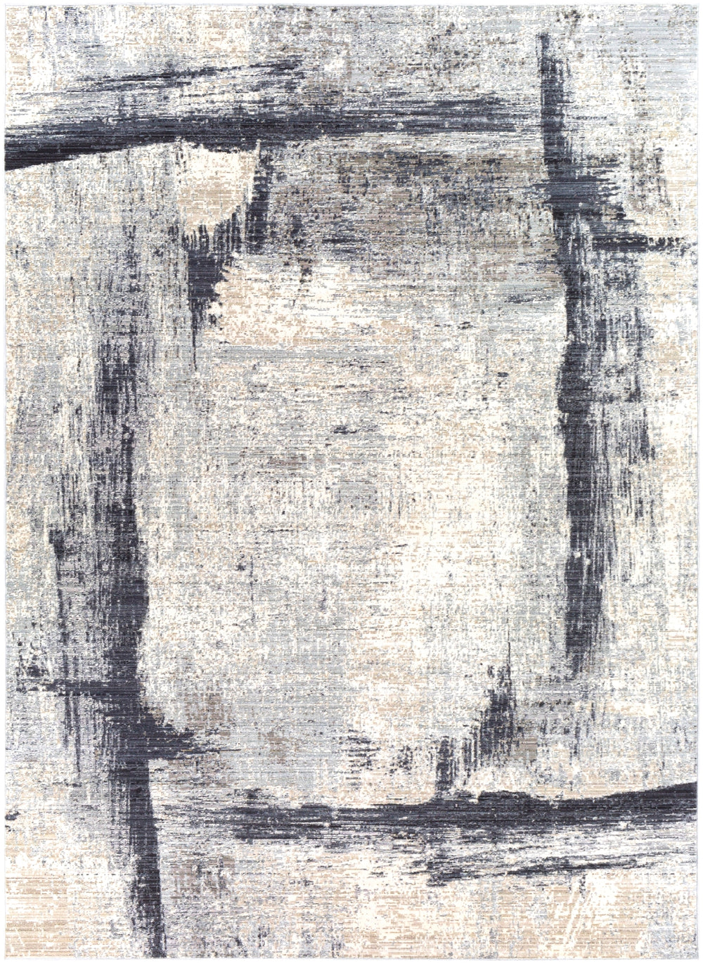 Valour VOR-2301 Modern Polyester, Polypropylene Rug VOR2301-810119 Medium Gray, Charcoal, White, Beige, Ink 80% Polyester, 20% Polypropylene 8'10" x 11'9"