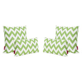 Marisol Outdoor Green and White Chevron Water Resistant Square and Rectangular Throw Pillows Noble House