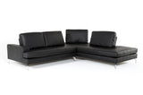 Estro Salotti Voyager - Modern Black Leather Right Facing Sectional Sofa