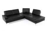 VIG Furniture Estro Salotti Voyager - Modern Black Leather Right Facing Sectional Sofa VGNTVOYAGER-BLK
