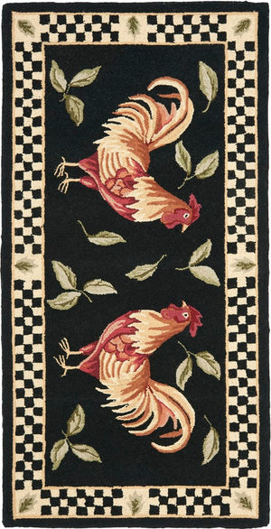 Vintage Posters Vp320  Not Available 100% Wool Pile Rug Black / Ivory