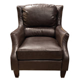 Porter Designs Garnett Crackle Leather Club Style Transitional Accent Chair Brown 02-201-06-519