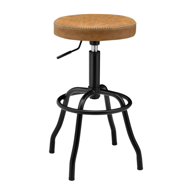 Eaton Adjustable Height Backless Swivel Bar Stool in Faux Leather - Stylish, Lightweight Design!