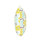 Yellow Flower Outdoor Cushion, 17.75" Square, Abstract Floral Pattern, Cream, Yellow, Light Blue, Gray Noble House