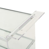 Yves Acrylic Bar Trolley with Glass Shelves, Clear Noble House