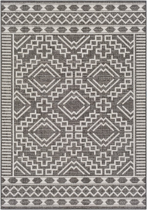 Veranda VRD-2309 Global Polypropylene Rug VRD2309-679 Dark Blue, Dark Brown, Taupe, Ivory 100% Polypropylene 6'7" x 9'